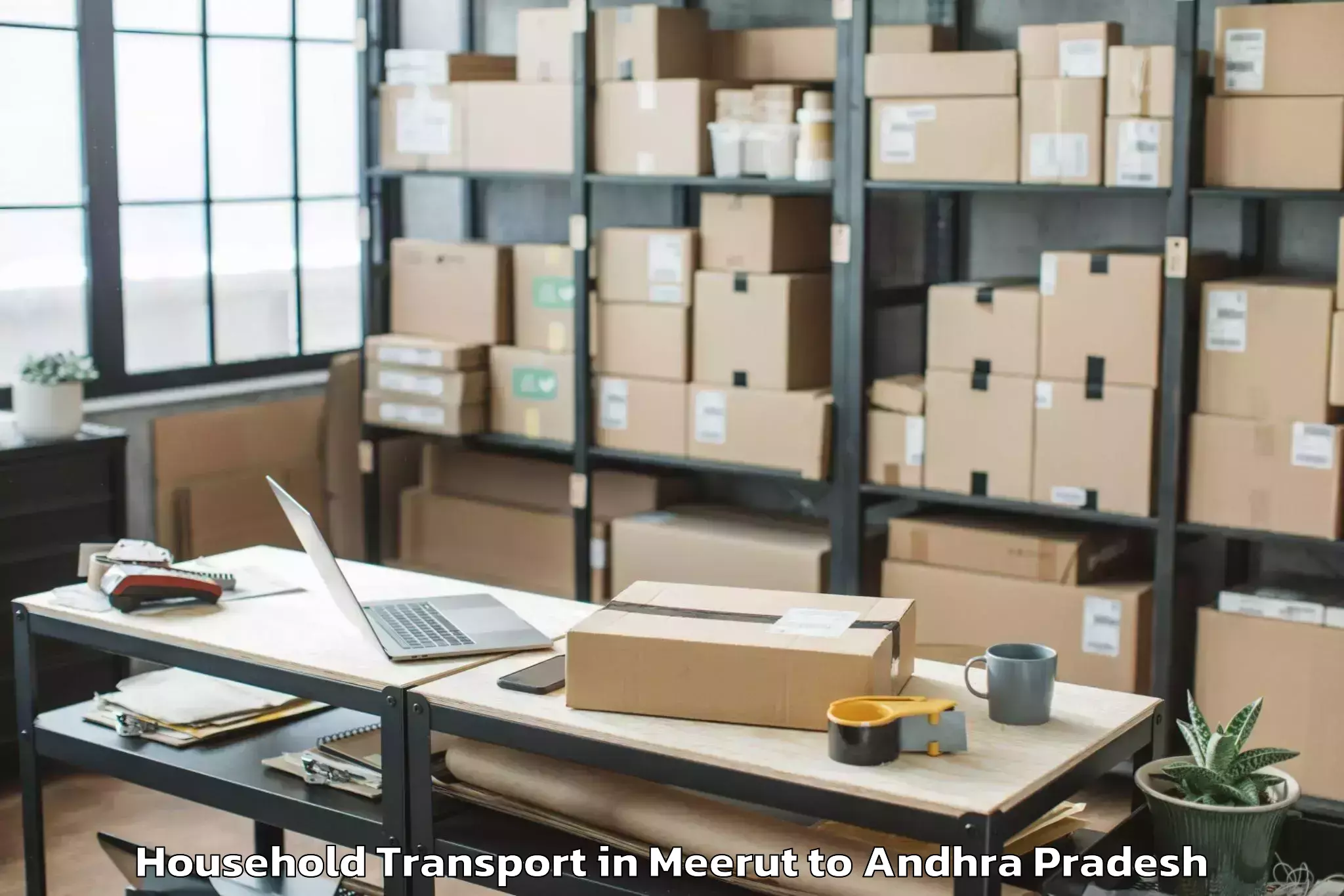 Meerut to Thamminapatnam Household Transport Booking